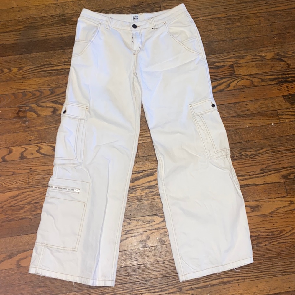 BDG low rise white flare “puddle” jeans